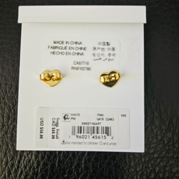 🩷🩷NWT Kate Spqde CZ Pink Heart Earrings - Picture 2 of 2